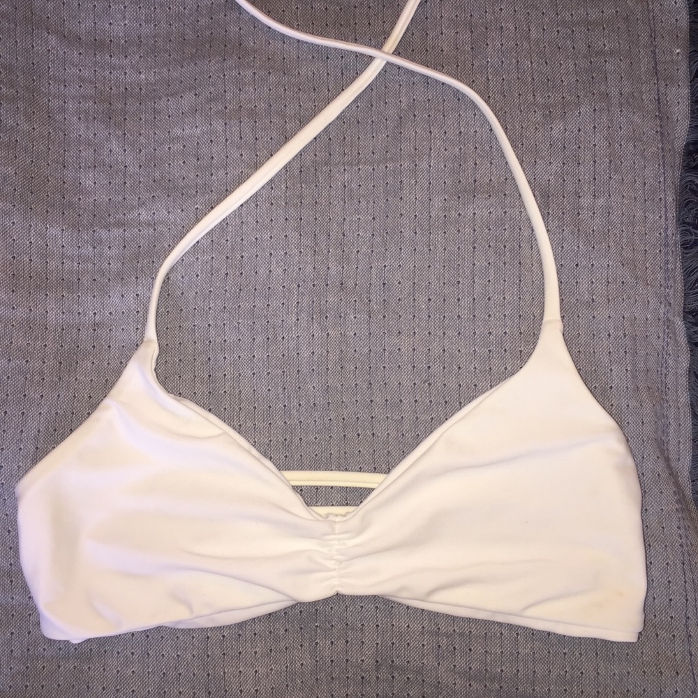 L space white bikini top